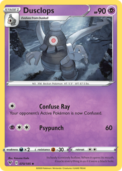 Dusclops 070/185 Uncommon Vivid Voltage Singles