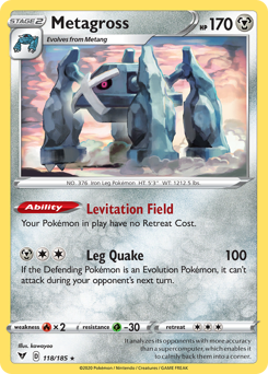 Metagross 118/185 Rare Vivid Voltage Singles