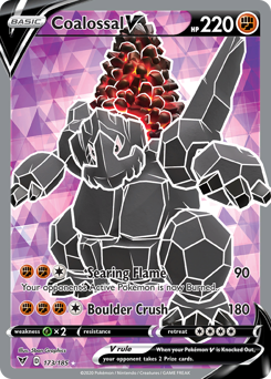 Coalossal V (Full Art) 173/185 Ultra Rare Vivid Voltage Singles