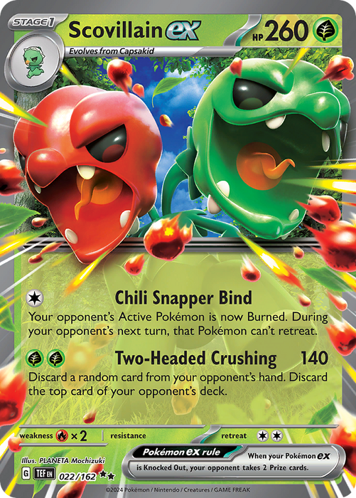 Scovillain ex 022/162 Double Rare Scarlet & Violet Temporal Forces Near Mint Pokemon Card