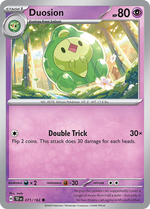 Duosion 071/162 Common Scarlet & Violet Temporal Forces Near Mint Pokemon Card