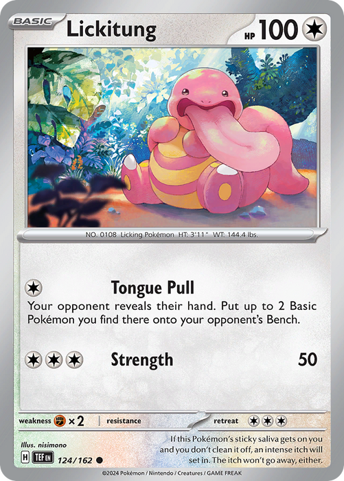 Lickitung 124/162 Common Scarlet & Violet Temporal Forces Near Mint Pokemon Card
