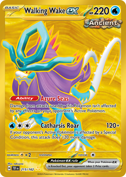 Walking Wake ex 215/162 Hyper Rare Scarlet & Violet Temporal Forces Near Mint Pokemon Card