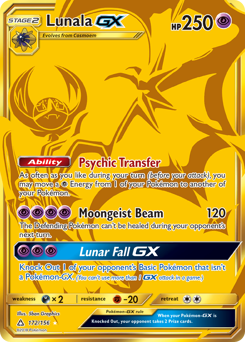 Lunala GX Gold Hyper Secret Rare (172/156) Ultra Prism