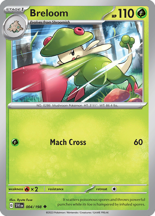 Breloom 004/198 Uncommon Scarlet & Violet Pokemon Card