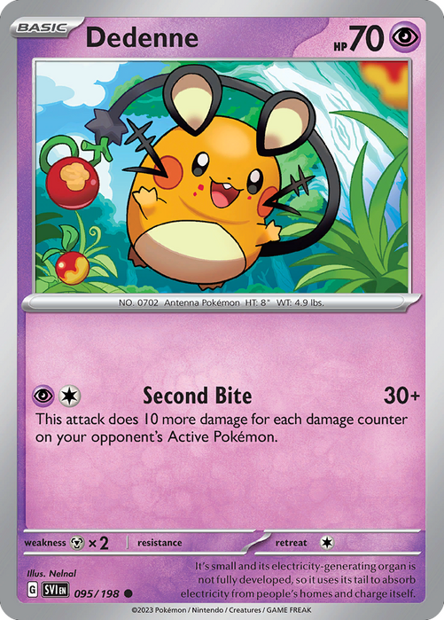 Dedenne 095/198 Common Scarlet & Violet Pokemon Card
