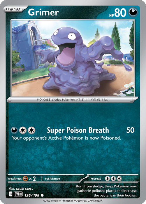 Grimer 126/198 Common Scarlet & Violet Pokemon Card