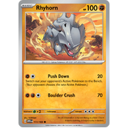 Rhyhorn 111/165 Common Scarlet & Violet 151 Pokemon card Reverse Holo