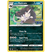 Reverse Holo Alolan Raticate 042/078 Common Pokemon Go Pokemon Card Single