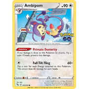 Reverse Holo Ambipom 057/078 Common Pokemon Go Pokemon Card Single