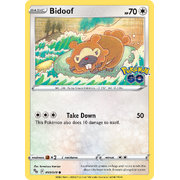Reverse Holo Bidoof 059/078 Common Pokemon Go Pokemon Card Single