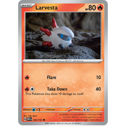 Larvesta 040/197 Common Scarlet & Violet Obsidian Flames Card Reverse Holo