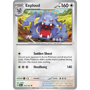 Exploud 150/182 Uncommon Scarlet & Violet Paradox Rift Pokemon Card Reverse Holo