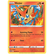 Reverse Holo Victini 023/195 Rare Silver Tempest Pokemon Card Single
