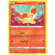 Reverse Holo Fennekin 025/195 Common Silver Tempest Pokemon Card Single