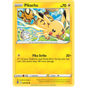 Reverse Holo Pikachu 049/195 Common Silver Tempest Pokemon Card Single