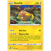 Reverse Holo Stunfisk 055/195 Common Silver Tempest Pokemon Card Single