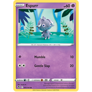 Reverse Holo Espurr 081/195 Common Silver Tempest Pokemon Card Single