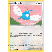 Reverse Holo Swablu 142/195 Common Silver Tempest Pokemon Card Single