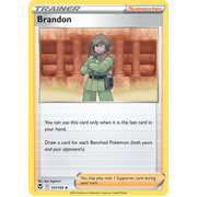 Brandon 151/195 Uncommon Silver Tempest Pokemon Card Single