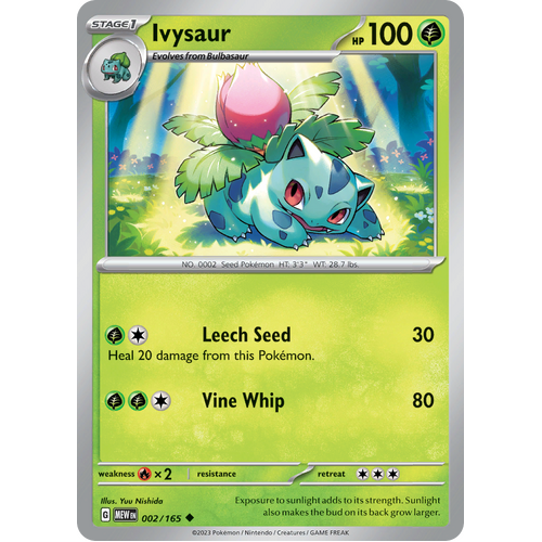 Ivysaur 002/165 Uncommon Scarlet & Violet 151 Pokemon card