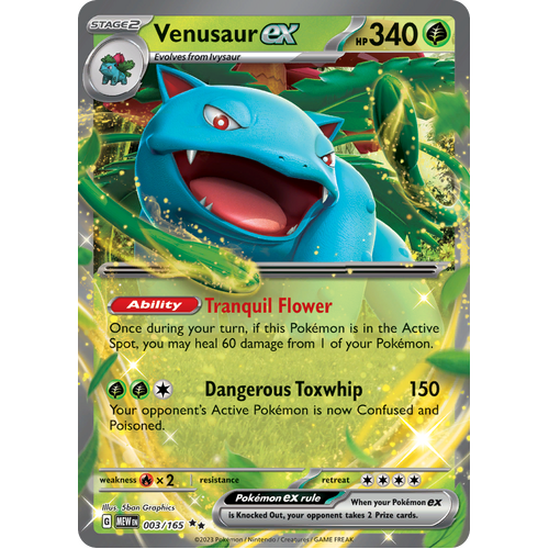 Venusaur ex 003/165 Double Rare Scarlet & Violet 151 Pokemon card