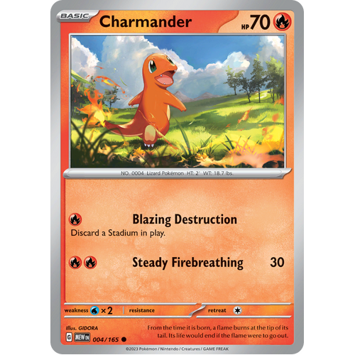 Charmander 004/165 Common Scarlet & Violet 151 Pokemon card