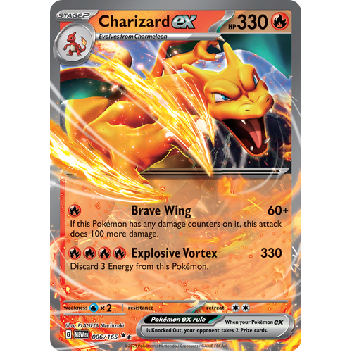 Charizard ex  006/165 Double Rare Scarlet & Violet 151 Pokemon card