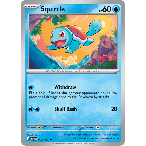 Squirtle 007/165 Common Scarlet & Violet 151 Pokemon card