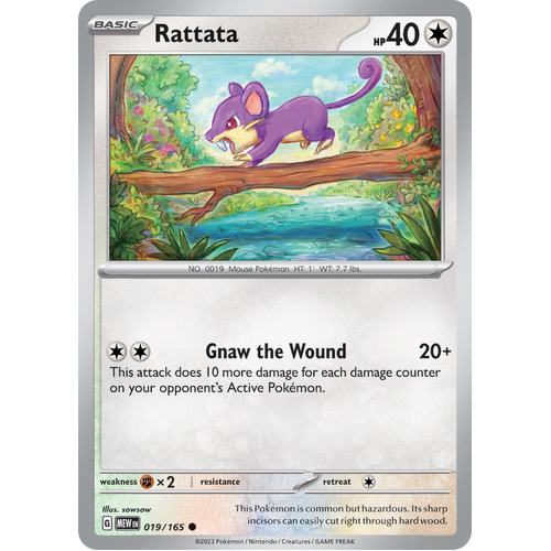 Rattata 019/165 Common Scarlet & Violet 151 Pokemon card