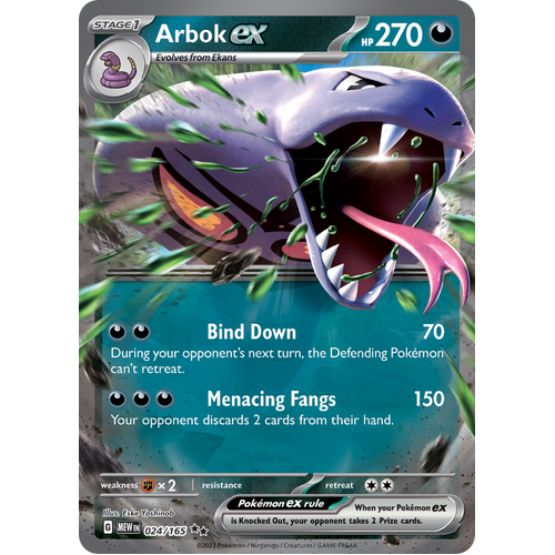 Arbok ex 024/165 Double Rare Scarlet & Violet 151 Pokemon card