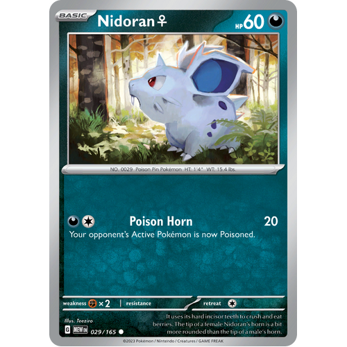 Nidoran F 029/165 Common Scarlet & Violet 151 Pokemon card