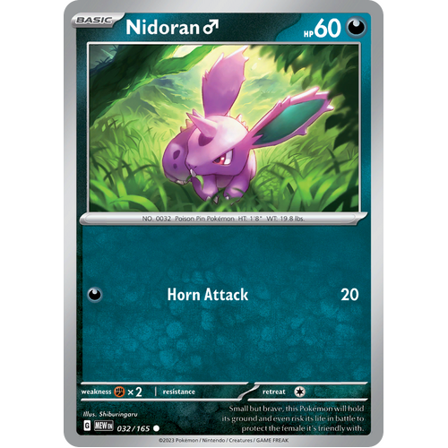 Nidoran M 032/165 Common Scarlet & Violet 151 Pokemon card