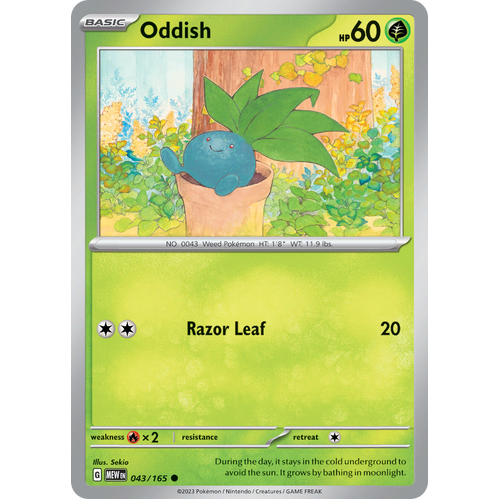 Oddish 043/165 Common Scarlet & Violet 151 Pokemon card