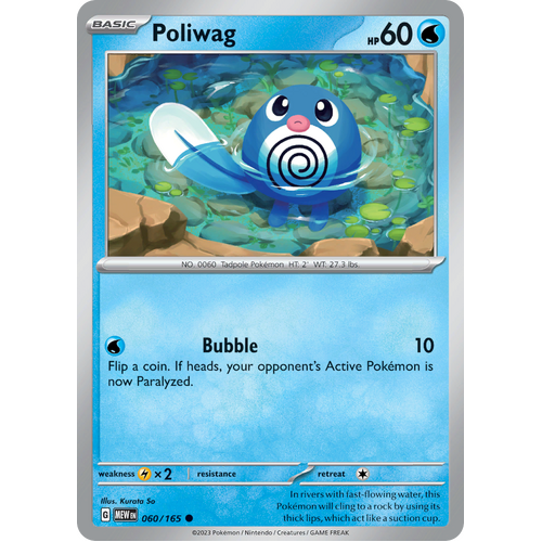 Poliwag 060/165 Common Scarlet & Violet 151 Pokemon card