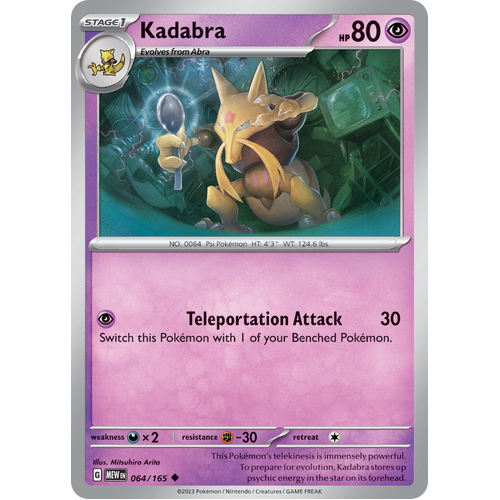 Kadabra 064/165 Uncommon Scarlet & Violet 151 Pokemon card