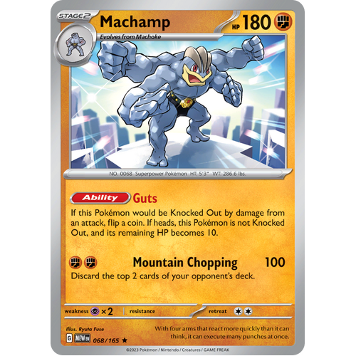 Machamp 068/165 Rare Scarlet & Violet 151 Pokemon card