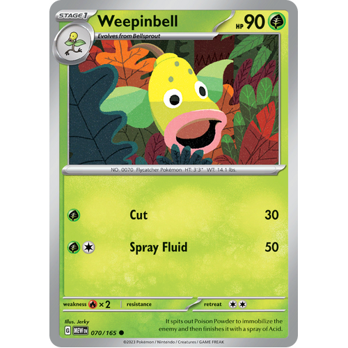 Weepinbell 070/165 Common Scarlet & Violet 151 Pokemon card