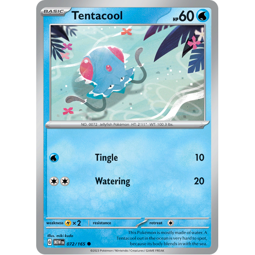 Tentacool 072/165 Common Scarlet & Violet 151 Pokemon card