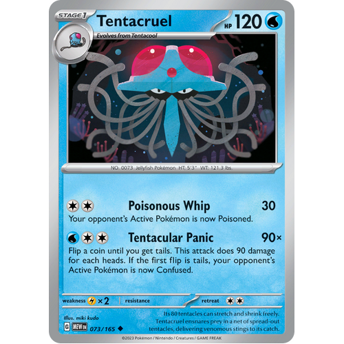 Tentacruel 073/165 Uncommon Scarlet & Violet 151 Pokemon card