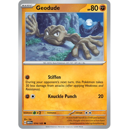 Geodude 074/165 Common Scarlet & Violet 151 Pokemon card