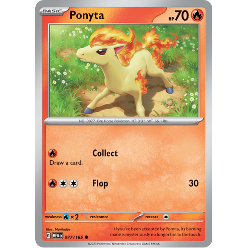 Ponyta 077/165 Common Scarlet & Violet 151 Pokemon card