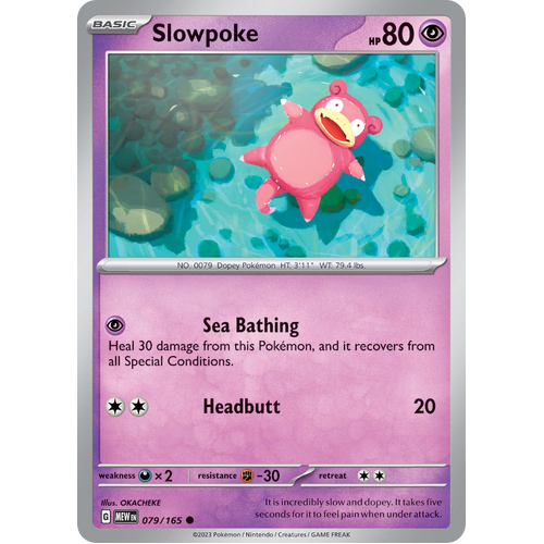 Slowpoke 079/165 Common Scarlet & Violet 151 Pokemon card