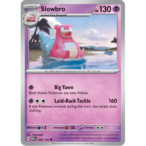 Slowbro 080/165 Uncommon Scarlet & Violet 151 Pokemon card