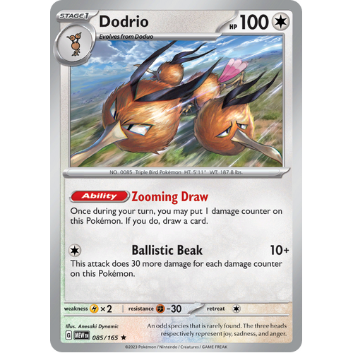 Dodrio 085/165 Rare Scarlet & Violet 151 Pokemon card