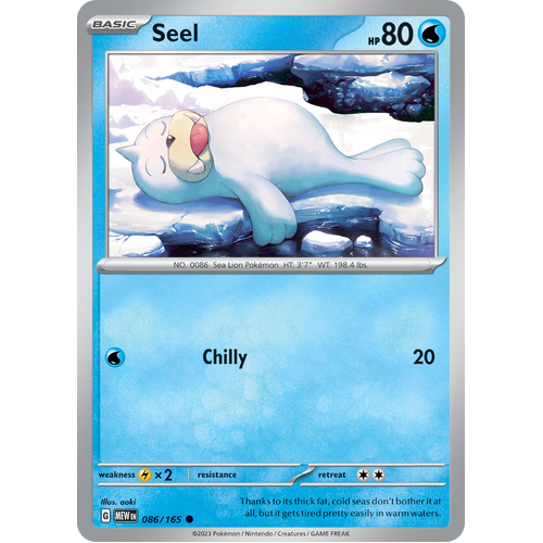Seel 086/165 Common Scarlet & Violet 151 Pokemon card