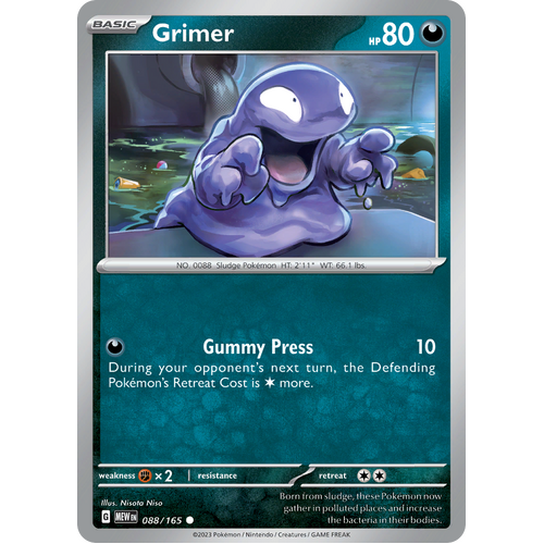 Grimer 088/165 Common Scarlet & Violet 151 Pokemon card
