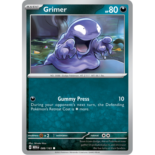 Grimer 088/165 Common Scarlet & Violet 151 Pokemon card