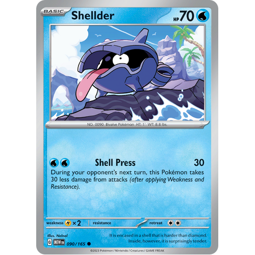 Shellder 090/165 Common Scarlet & Violet 151 Pokemon card