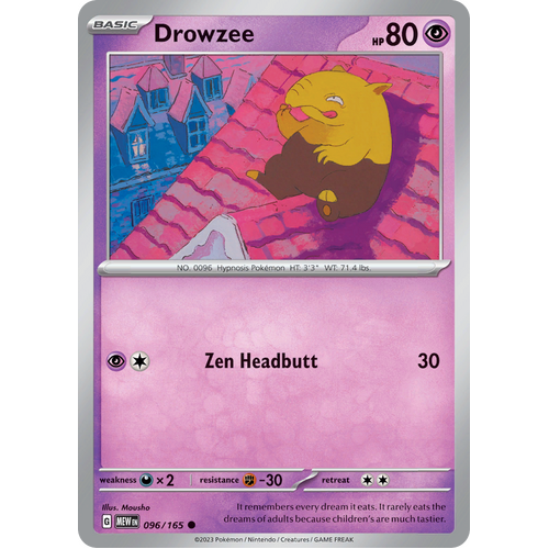 Drowzee 096/165 Common Scarlet & Violet 151 Pokemon card